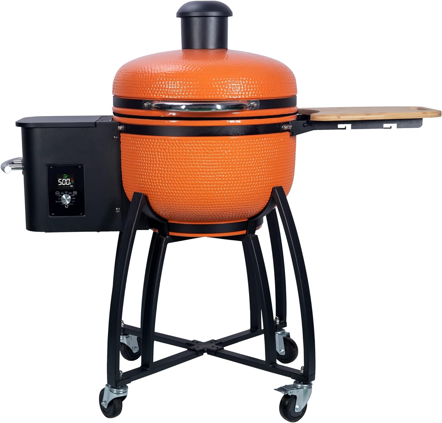 24 Ceramic Pellet Grill with 19.6 diameter Gridiron Double Ceramic Liner 4-in-1 Smoked Roasted BBQ Pan-roasted for Outdoors Patio