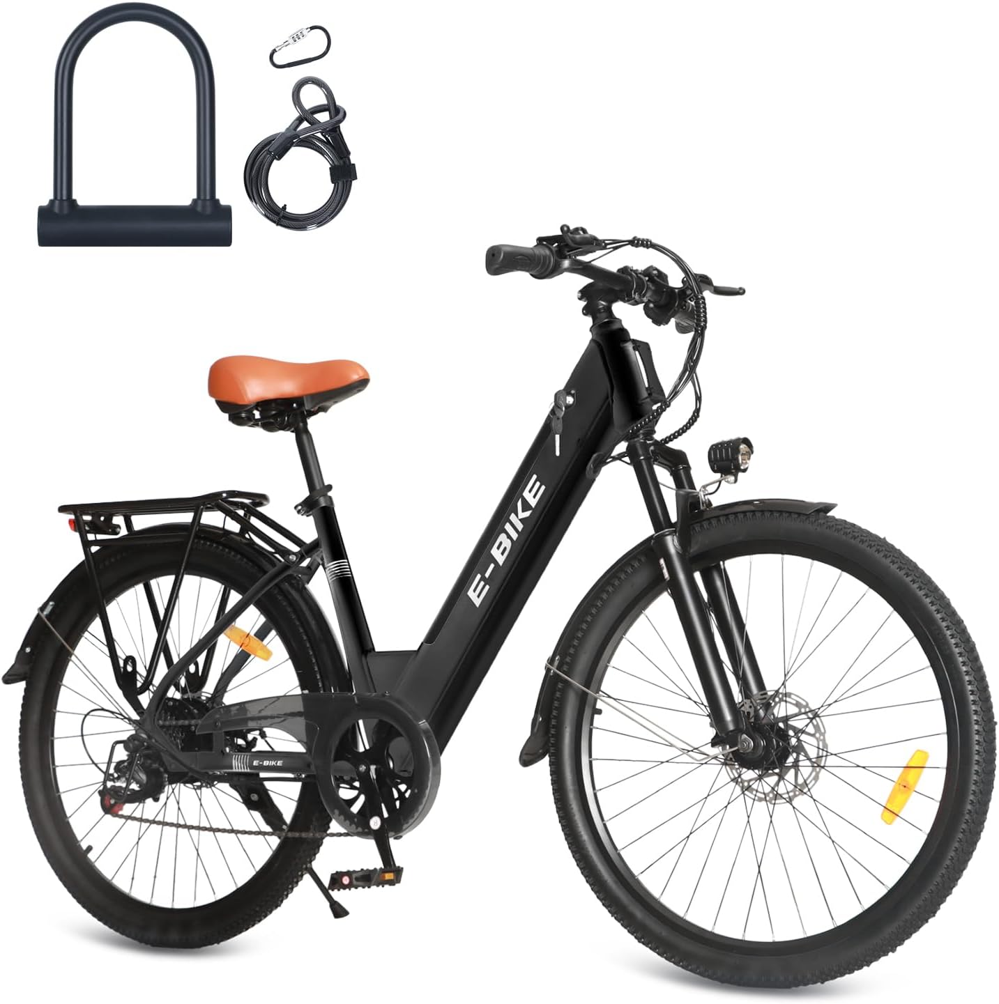 aiwargod electric bike for adults 26 inch step thru electric bicycle with 36v removable battery and 7 speed gears 500w b 4