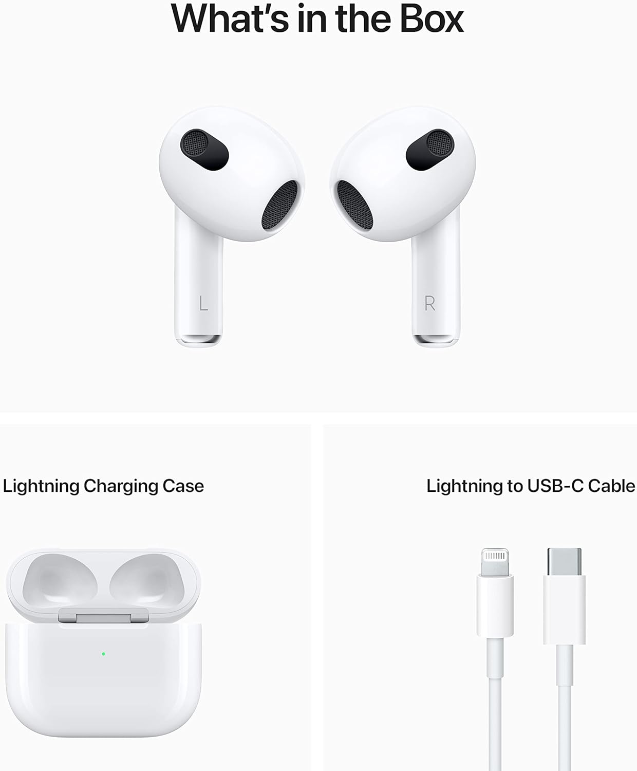 Apple AirPods with Lightning Charging Case (3rd Generation) White (Renewed Premium)