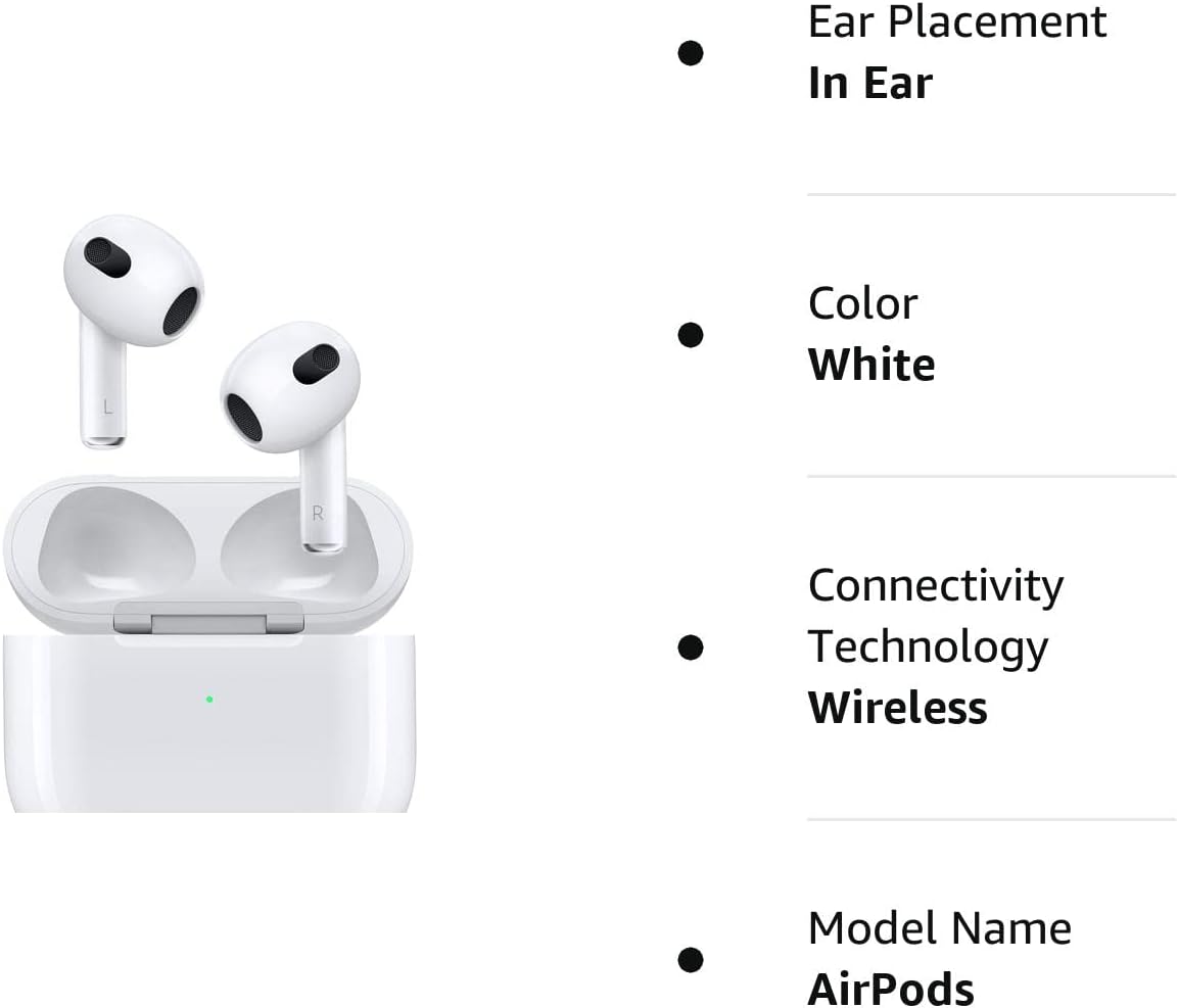 Apple AirPods with Lightning Charging Case (3rd Generation) White (Renewed Premium)