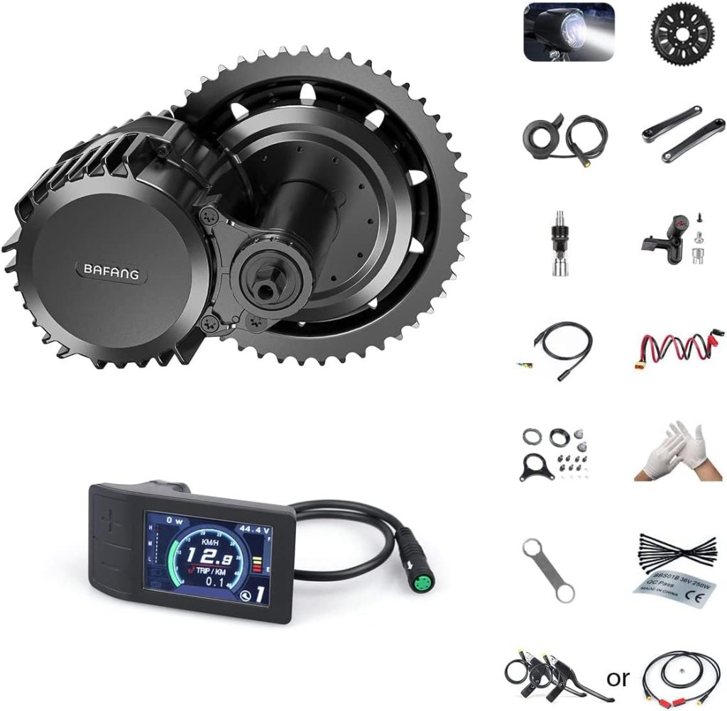 BAFANG 1000W Mid Drive Kit : BBSHD 48V Mid Motor for 68mm 100mm 120mm Bottom Bracket, Optional Display and Chainring, 8Fun Electric Bike Conversion Kit for Mountain City Bicycle Ebike - No Battery