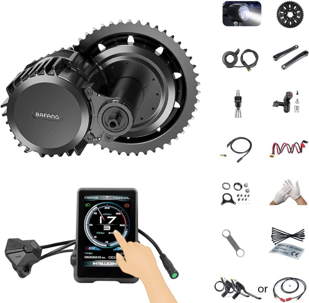 BAFANG 1000W Mid Drive Kit : BBSHD 48V Mid Motor for 68mm 100mm 120mm Bottom Bracket, Optional Display and Chainring, 8Fun Electric Bike Conversion Kit for Mountain City Bicycle Ebike - No Battery