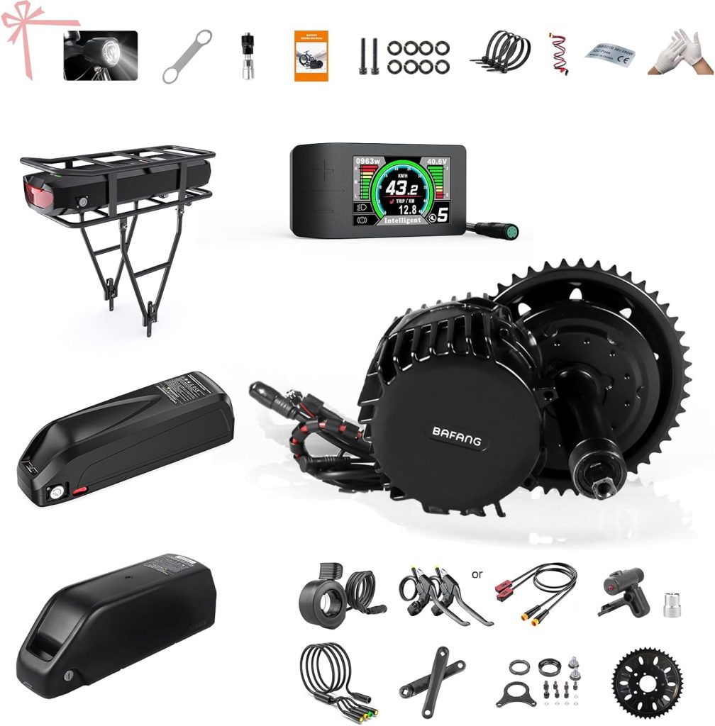 BAFANG 1000W Mid Drive Kit with Battery(Optional) BBSHD BBS03 Ebike Conversion Kit for Moutain Road Bike,City Bike,Tricycle