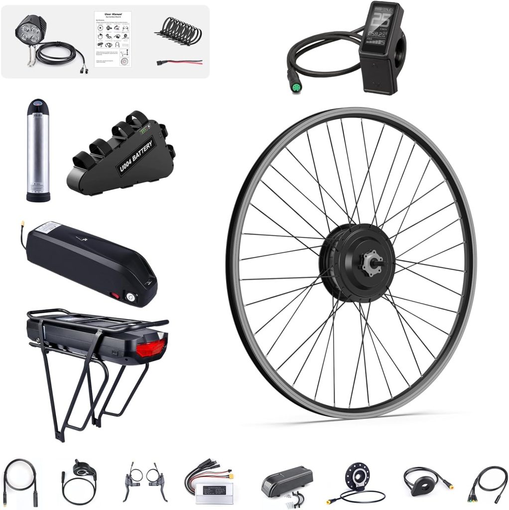 BAFANG 48V 500W Front Hub Motor : Electric Bike Conversion Kit with Battery (Optional) for 20 26 27.5 700C Inch Front Wheel eBike Drive System with LCD Display  PAS