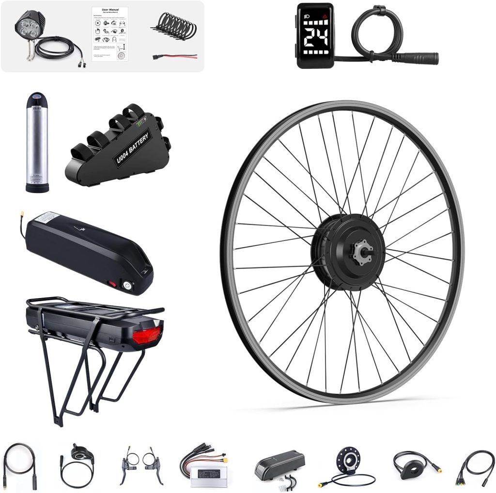 BAFANG 48V 500W Front Hub Motor : Electric Bike Conversion Kit with Battery (Optional) for 20 26 27.5 700C Inch Front Wheel eBike Drive System with LCD Display  PAS