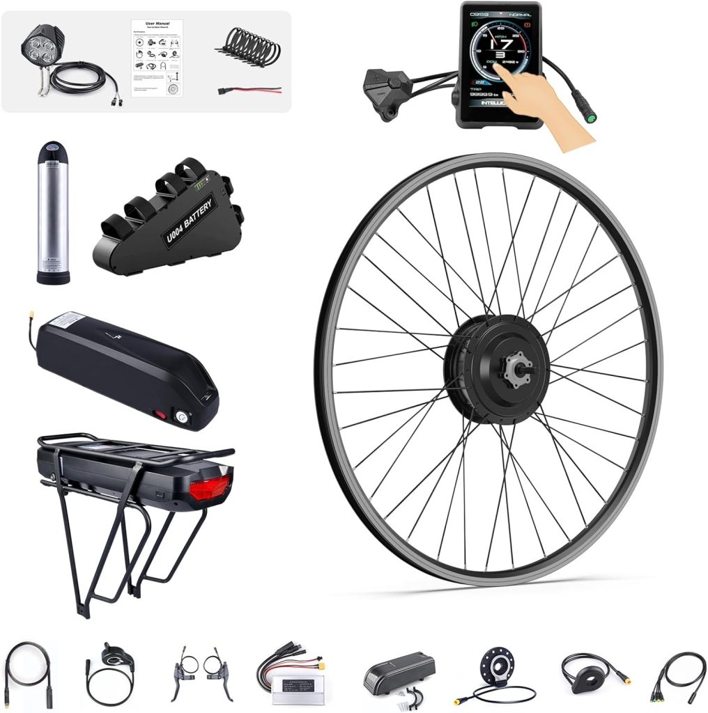 BAFANG 48V 500W Front Hub Motor : Electric Bike Conversion Kit with Battery (Optional) for 20 26 27.5 700C Inch Front Wheel eBike Drive System with LCD Display  PAS