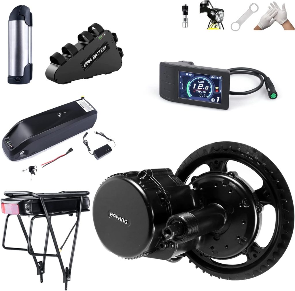 BAFANG 48V 500W Mid Drive Kit : BBS02 Motor with Battery (Optional), 8Fun Electric Bike Mid Mount Motor with Display  Chainring, DIY eBike Conversion Kit for Mountain Road Commuter Bicycle