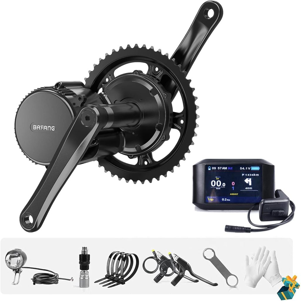 BAFANG BBS02B 48V 750W Mid Drive Kit, 8Fun BBS02 Electric Bike Mid Mount Motor with Display  Chainring,eBike Conversion for Mountain Road Commuter Bicycle, Optional BB68MM / BB100MM (NO Battery)