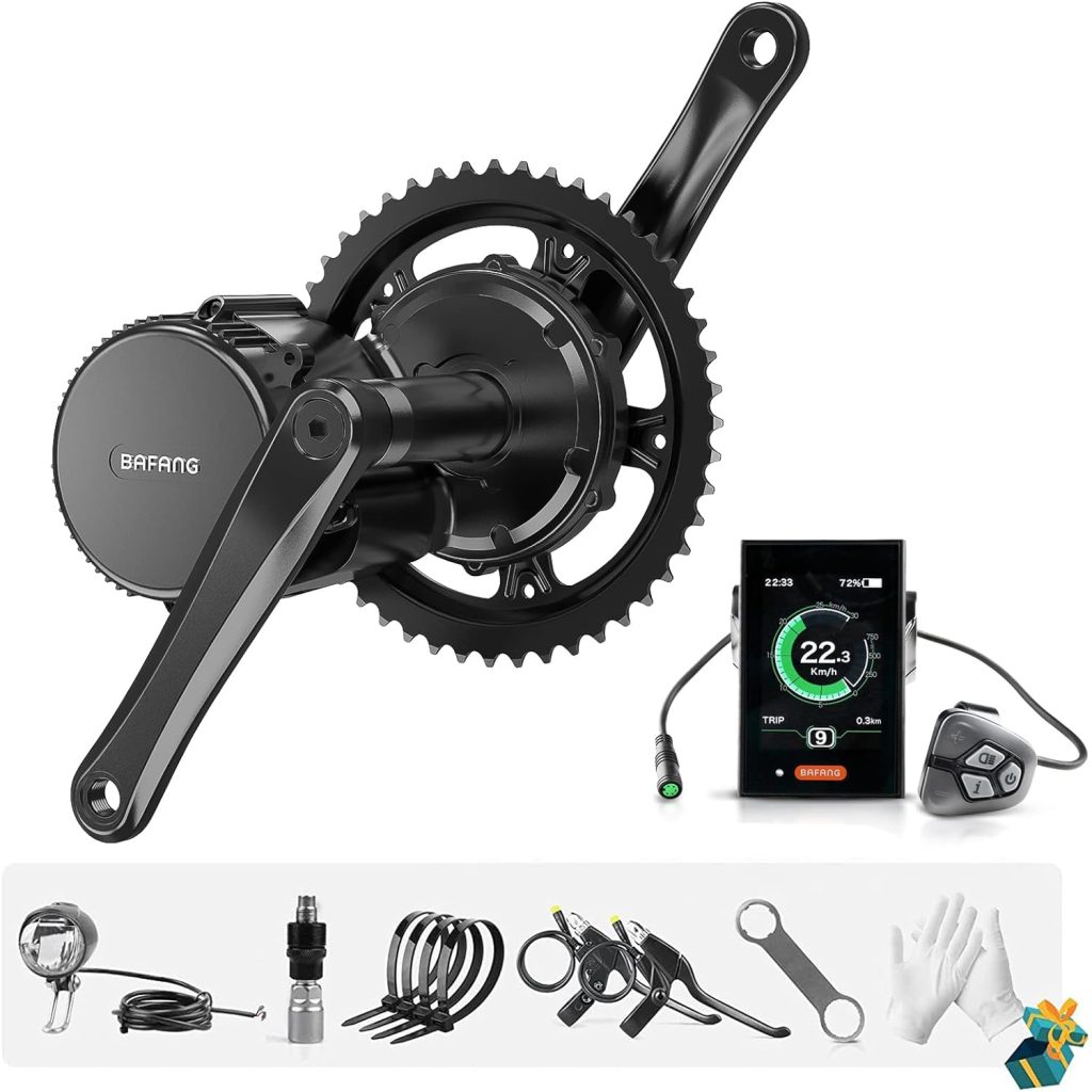 BAFANG BBS02B 48V 750W Mid Drive Kit, 8Fun BBS02 Electric Bike Mid Mount Motor with Display  Chainring,eBike Conversion for Mountain Road Commuter Bicycle, Optional BB68MM / BB100MM (NO Battery)