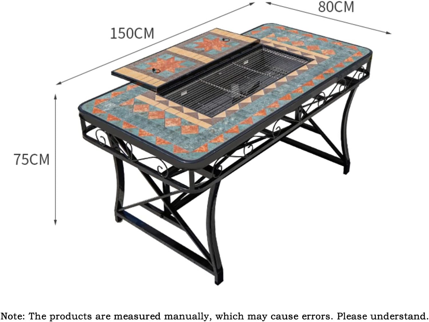 barbecue stove fire pits table household outdoor courtyard leisure barbecue table outdoor garden terrace iron art carbon 3