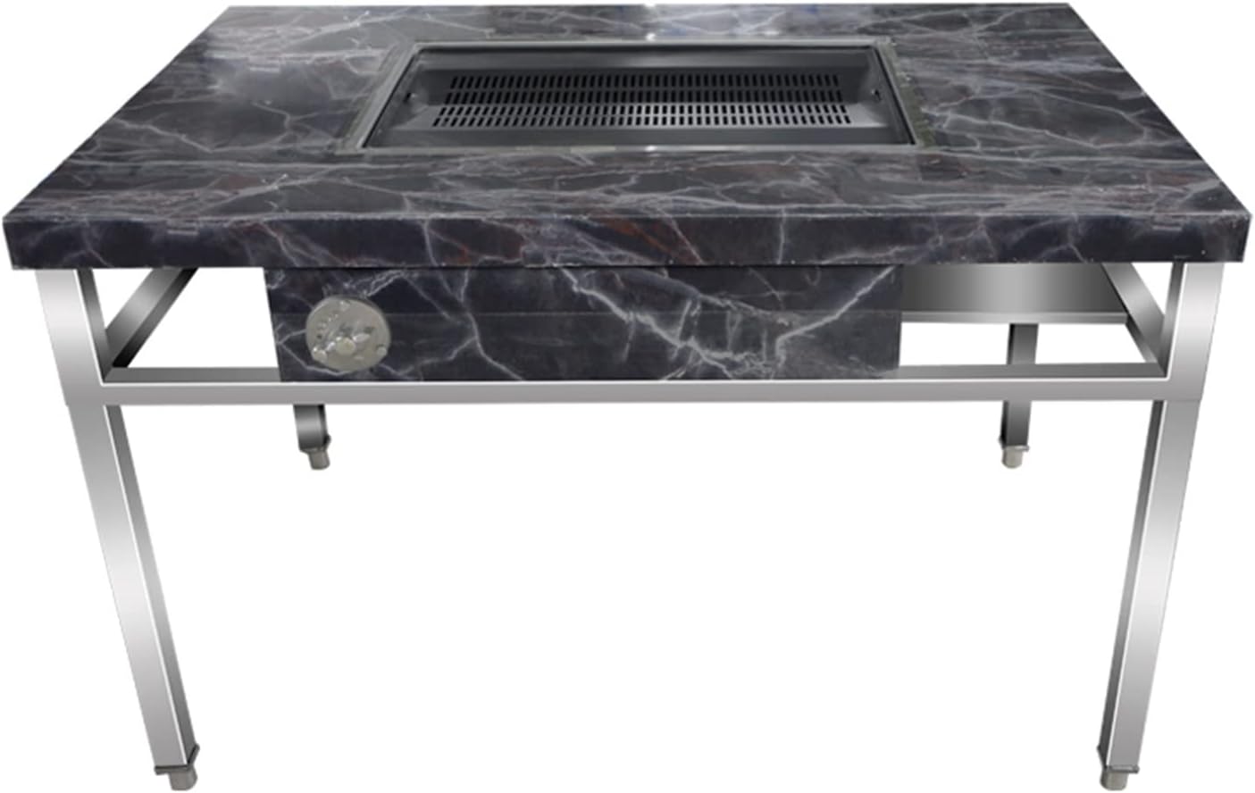 Barbecue stove Fire Pits Table Smokeless Barbecue Table Outdoor Yard Charcoal Gas Stainless Steel Self-help Barbecue Rack Domestic Roast Leg Table BBQ Hibachi Fireplace ( Size : 120*80cm (baking pan 5