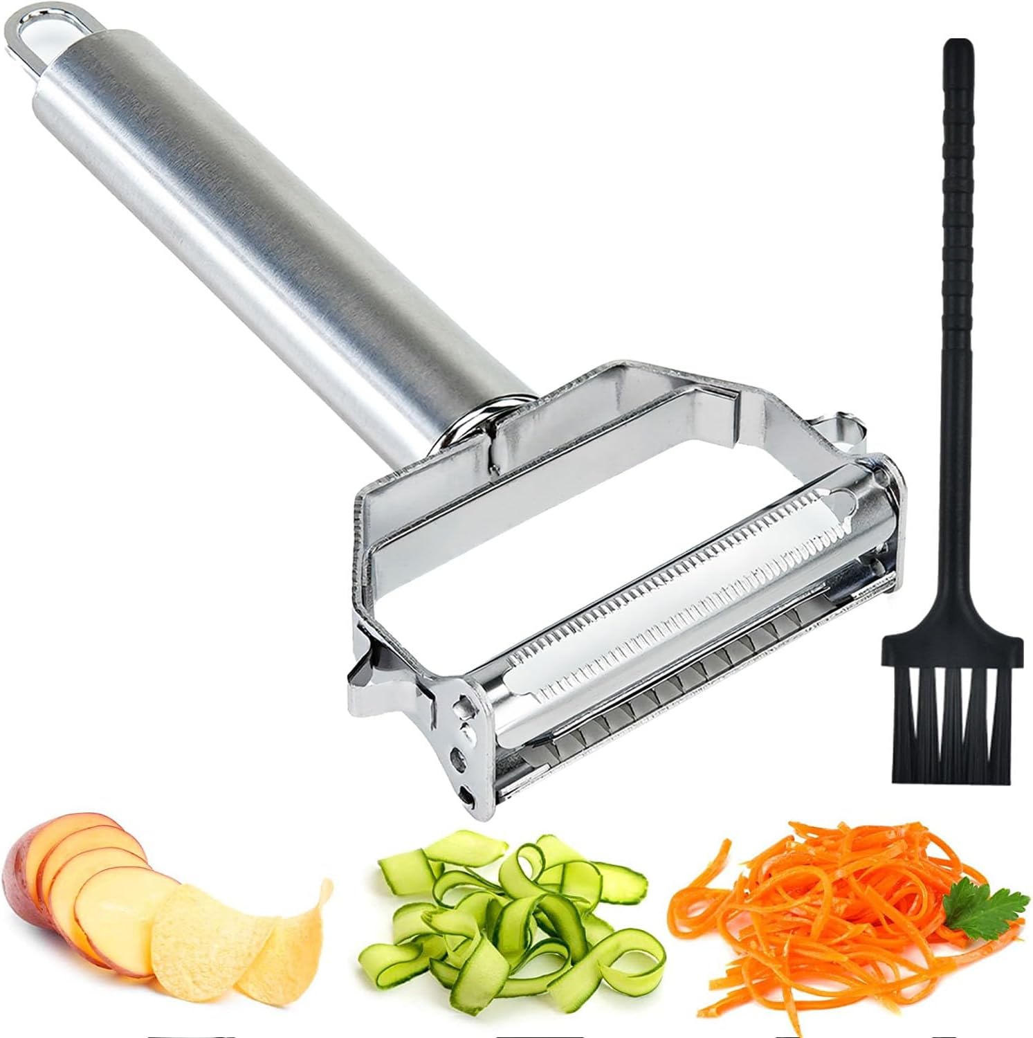 boxgear stainless steel dual blade vegetable peeler commercial grade julienne cutter slicer shredder scraper fruit potat