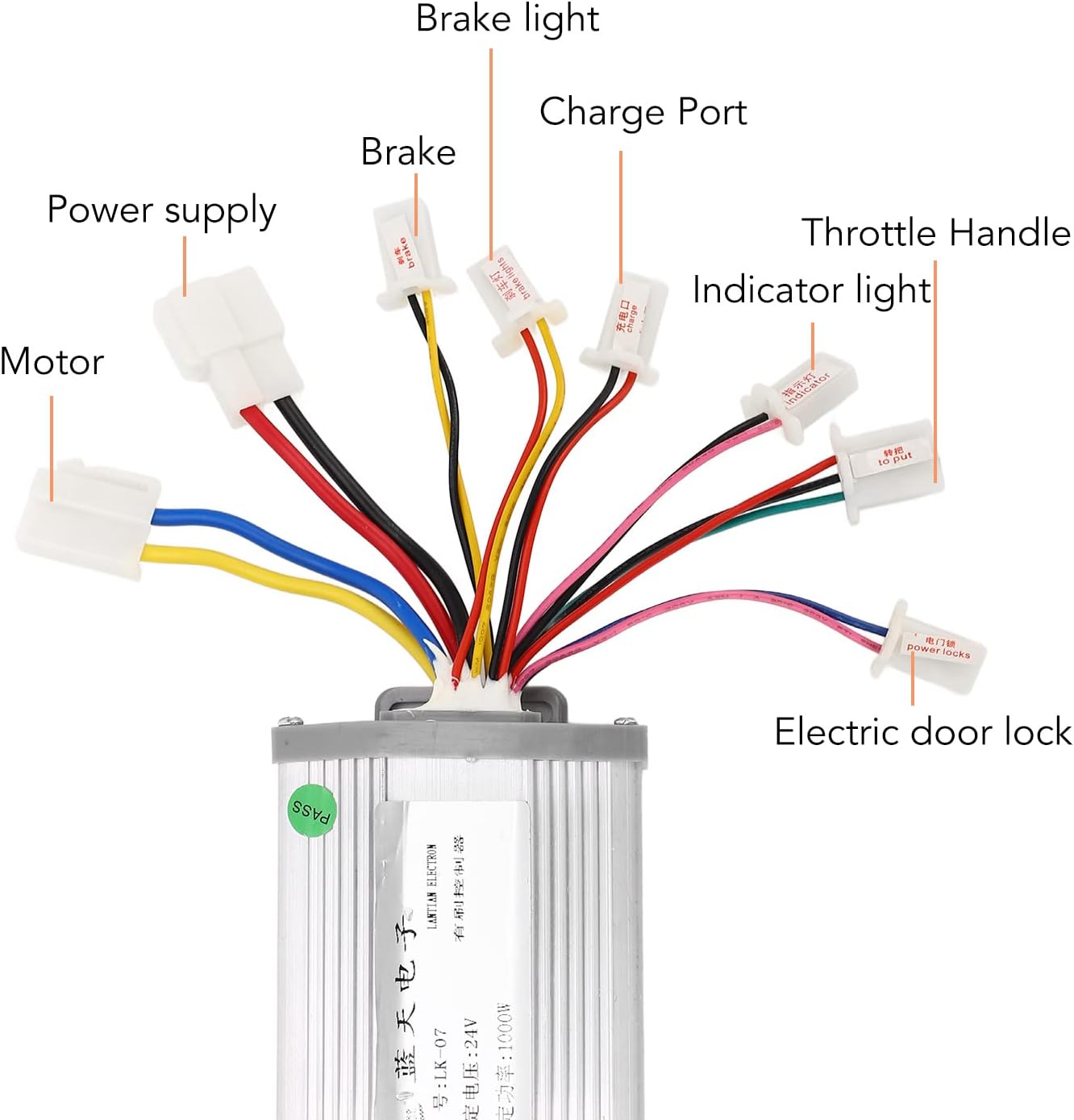 Brushless Motor Controller 48V 60V 64V 1000W-1500W Electric Bike Speed Controller for Brushed Electric Bike Conversion E-Bike Electric Scooter