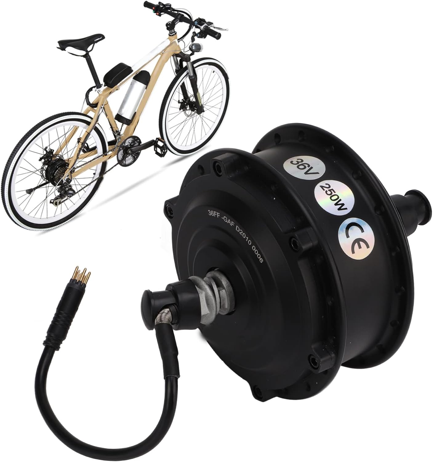 BTER Electric Bicycle Hub Motor, 36V 250W Waterproof Front Wheel Ebike Conversion Motor Kit with 3 Riding Modes, 25-28km/h Brushless Gear Drive for Bike Upgrade Parts