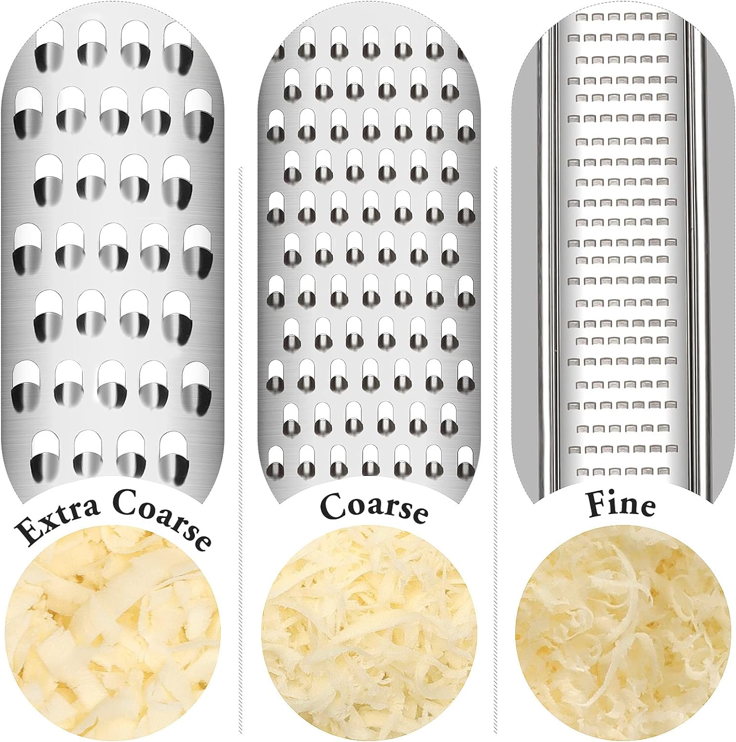 Cambom Cheese Grater Citrus Zester Lemon Zester Pack of 3-304 Stainless Steel - A Sharp Tool for Parmesan Cheese, Ginger, Garlic, Nutmeg, Chocolate, Vegetables，Fruits，Dishwasher Safe