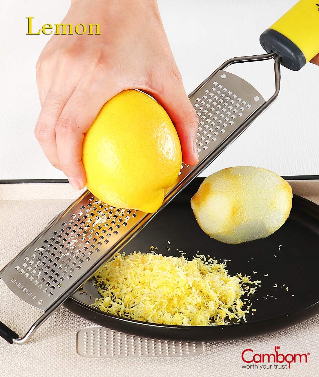 cambom cheese grater citrus zester lemon zester pack of 3 304 stainless steel a sharp tool for parmesan cheese ginger ga 4