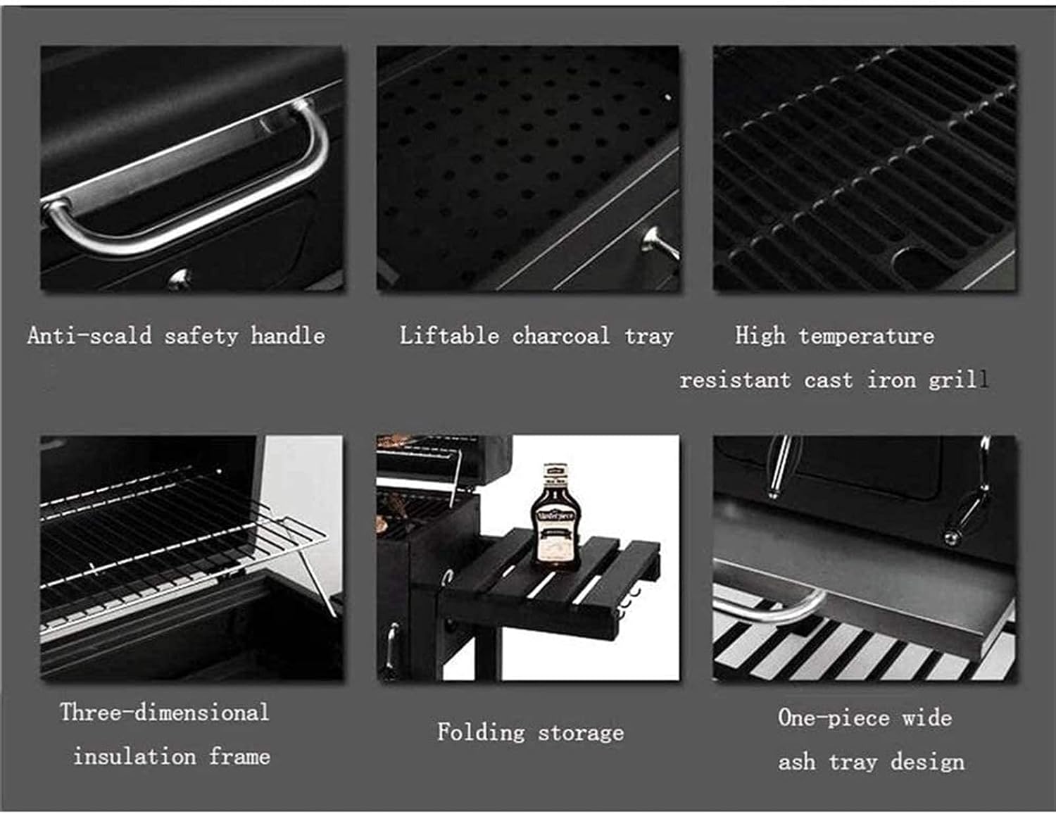 Charcoal Grill Premium Charcoal Grill Cast Iron Grill Large Picnics Barbecue Charcoal Barbecue Stove Home Barbecue Grill for More Than 5 People