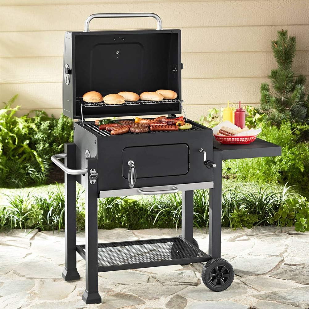 Charcoal Grill, Removable Small BBQ Smoker Grill, Tabletop Barbecue Charcoal Grill for Outdoor Cooking Camping Hiking Picnic