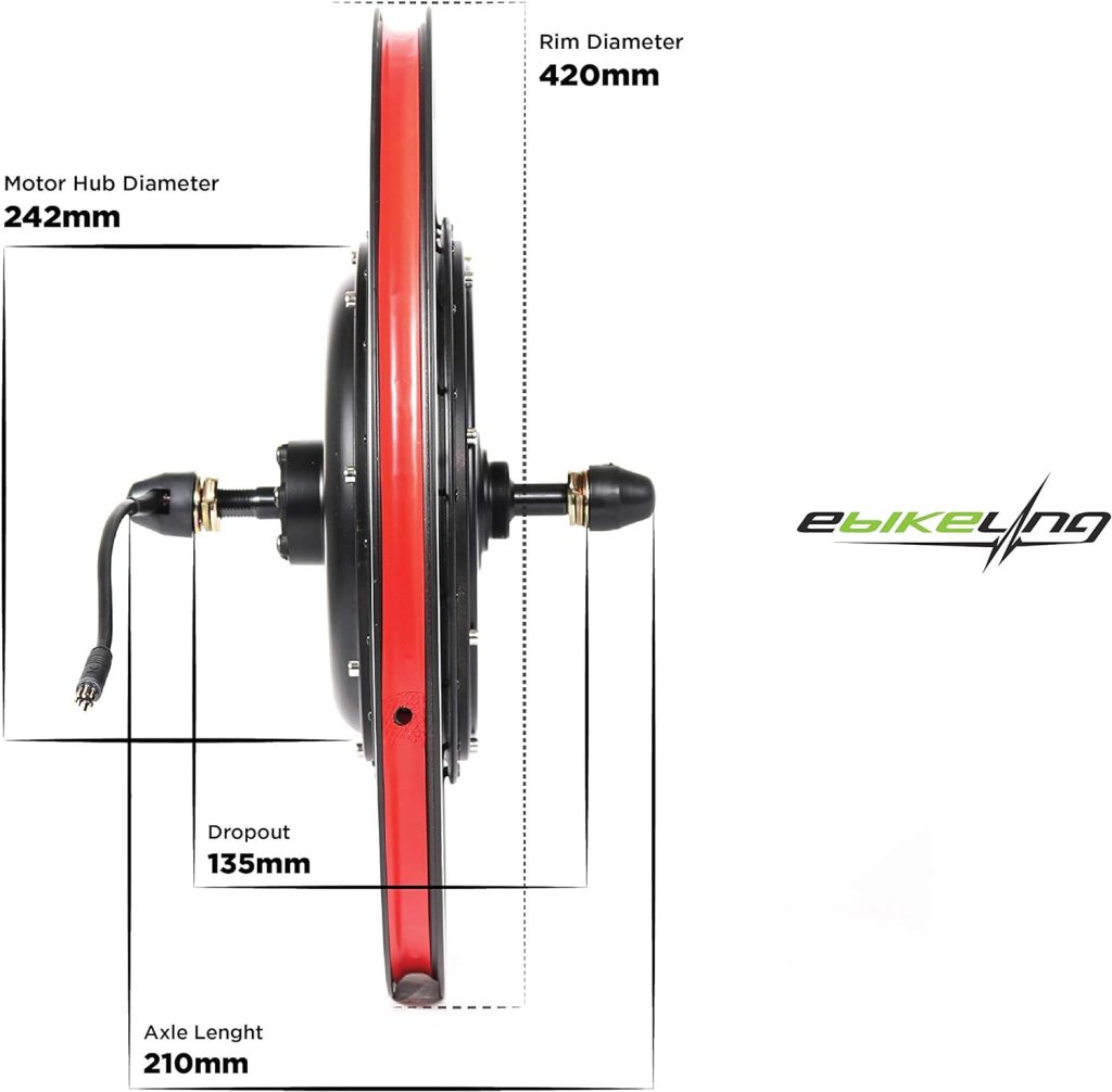EBIKELING Waterproof Ebike Conversion Kit for Electric Bike 26 Front or Rear Wheel Electric Bicycle Hub Motor Kit 1500W 1200W 750W 500W Electric Bike Conversion Kit