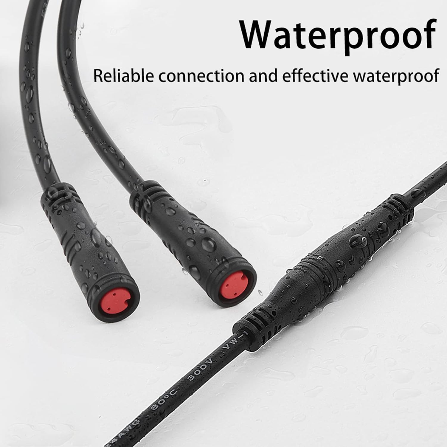 EDENCOMERS Electric Bicycle 1T2 Extension Cable Y-Split Extension Wire with Waterproof Connector for Ebike Light, Gear Sensor and Brake in Ebike Modification Kit