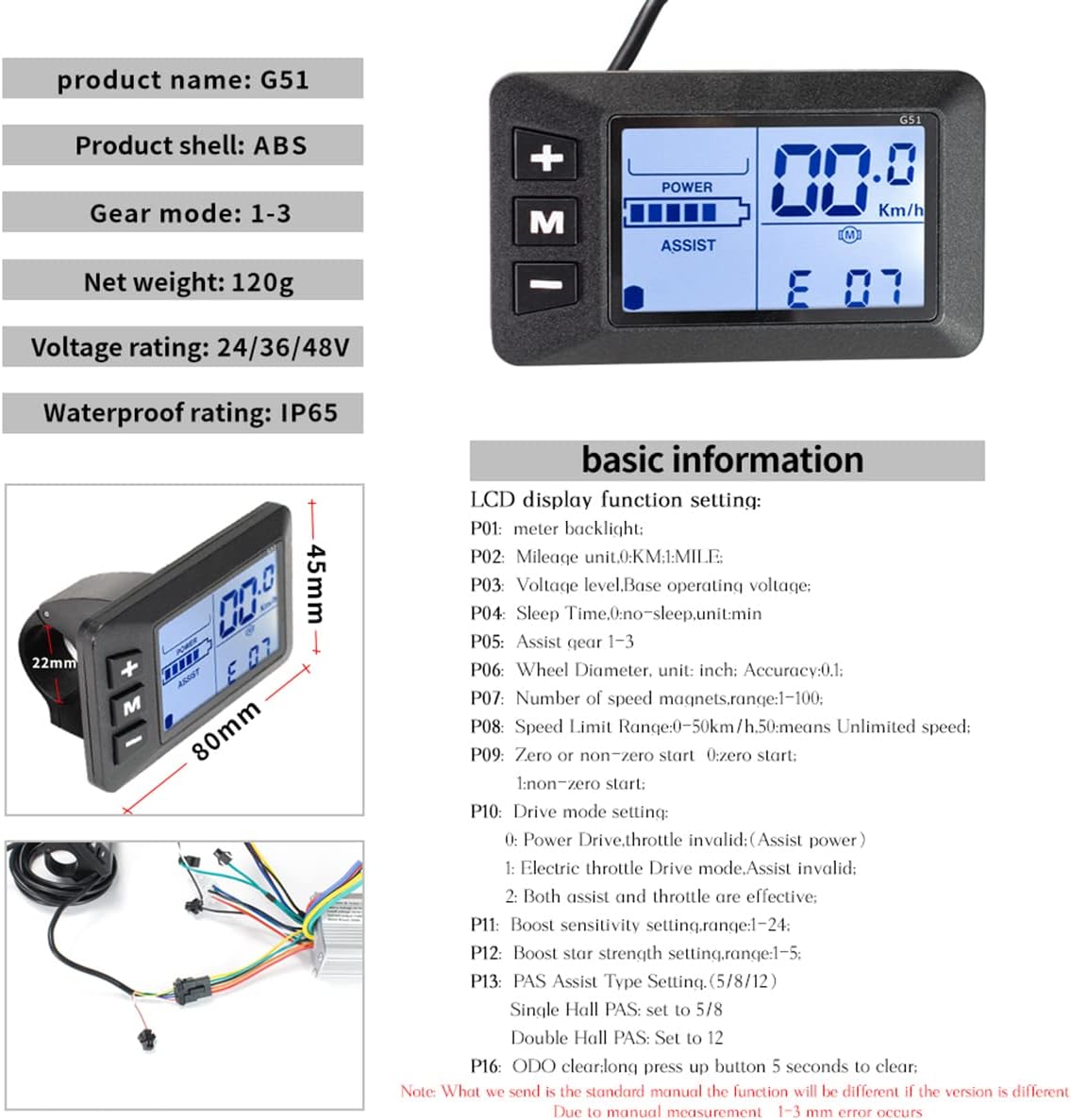 Electric Bike Conversion Kit Front Wheel Motor 350W E Bike Kit 36V Hub Motor 20 Bicycle BLDC Controller with LCD Display Controller PAS Brake Lever for 20 * 1.95 Tire