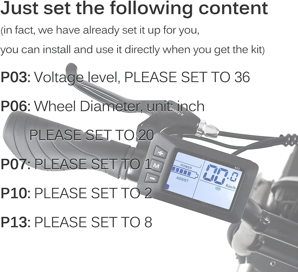 Electric Bike Conversion Kit Front Wheel Motor 350W E Bike Kit 36V Hub Motor 20 Bicycle BLDC Controller with LCD Display Controller PAS Brake Lever for 20 * 1.95 Tire