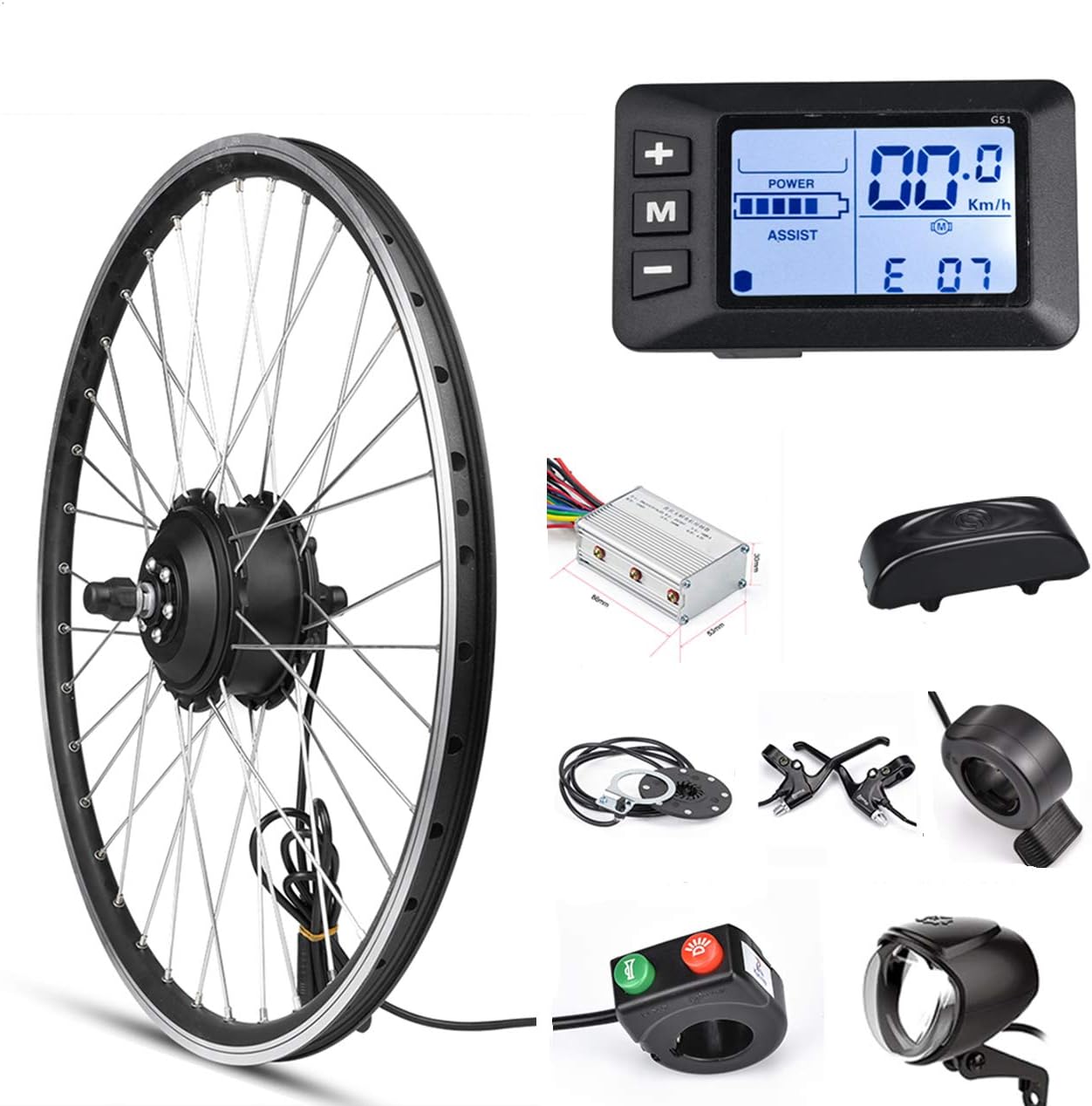 electric bike conversion kit front wheel motor 350w e bike kit 36v hub motor 20 bicycle bldc controller with lcd display