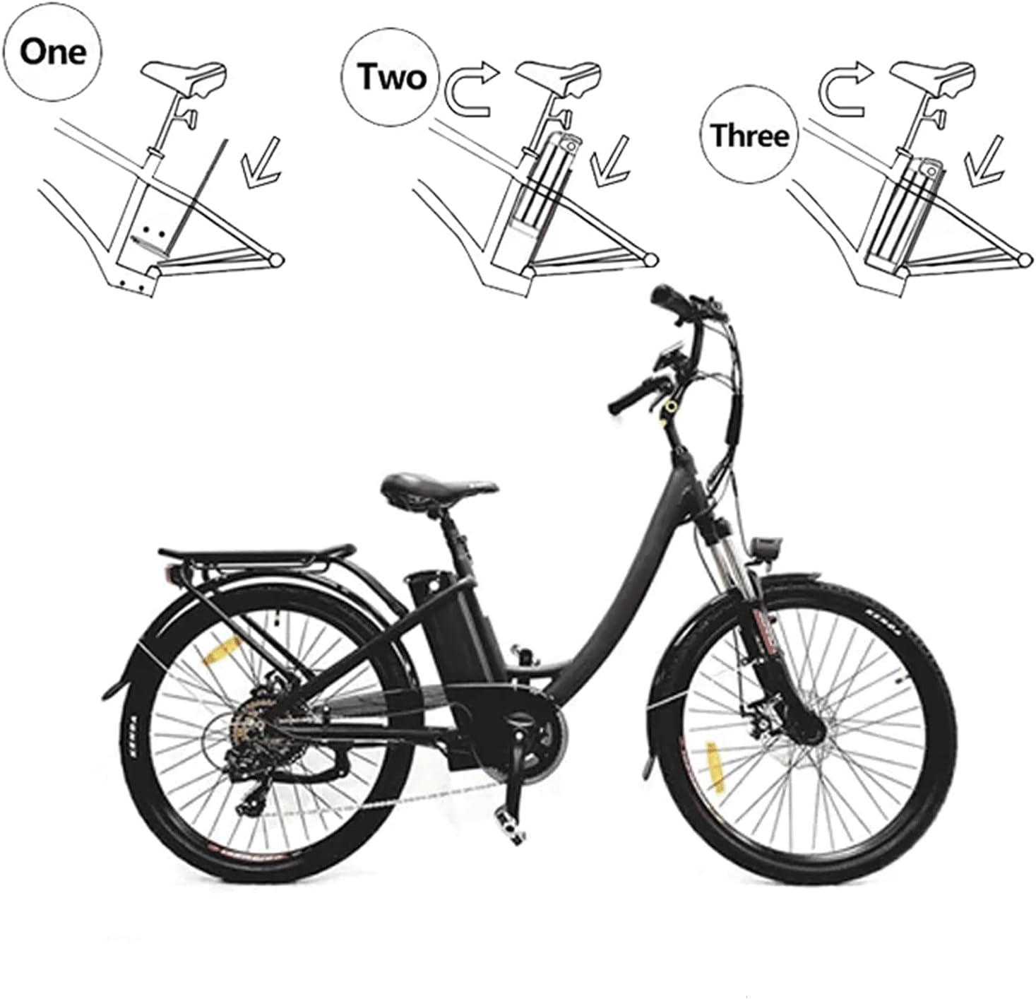 FcotMiue Adult Electric Bicycle Battery Silverfish 48V 20Ah Lithium ion Ebike Battery Pack Suitable for 250W 500W 750W 1000W Electric Bike Replacement Batteries L430MM