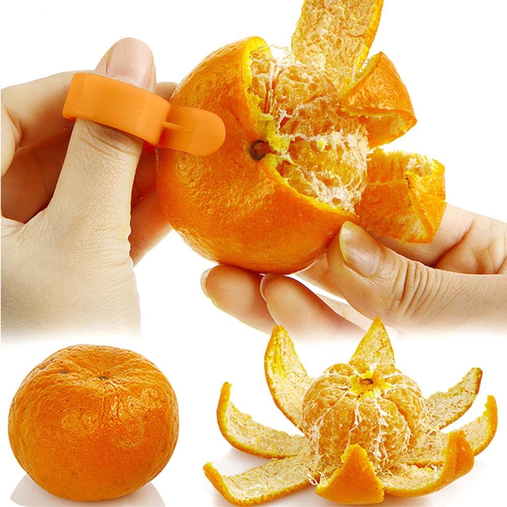 fruit vegetable slicers set with orange peelers finegood 4 packs multi functional spiralizer dicer cutter chopper grater 2