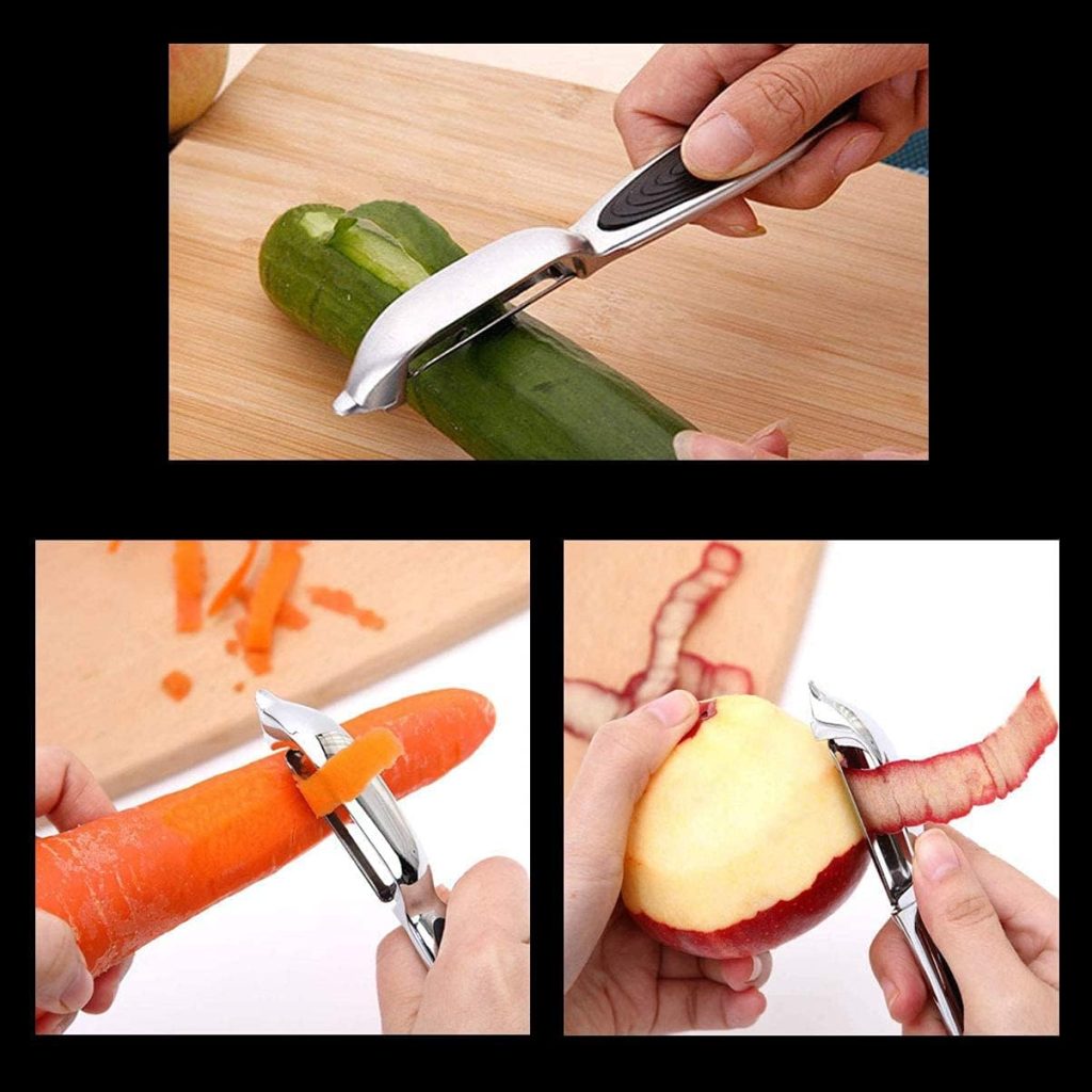 FUHUY Vegetable, Apple Peelers for kitchen, Fruit, Carrot, Veggie, Potatoes Peeler, Y-Shaped and I-Shaped Stainless Steel Peelers, with Ergonomic Non-Slip Handle  Sharp Blade, Good Durable (2PCS)