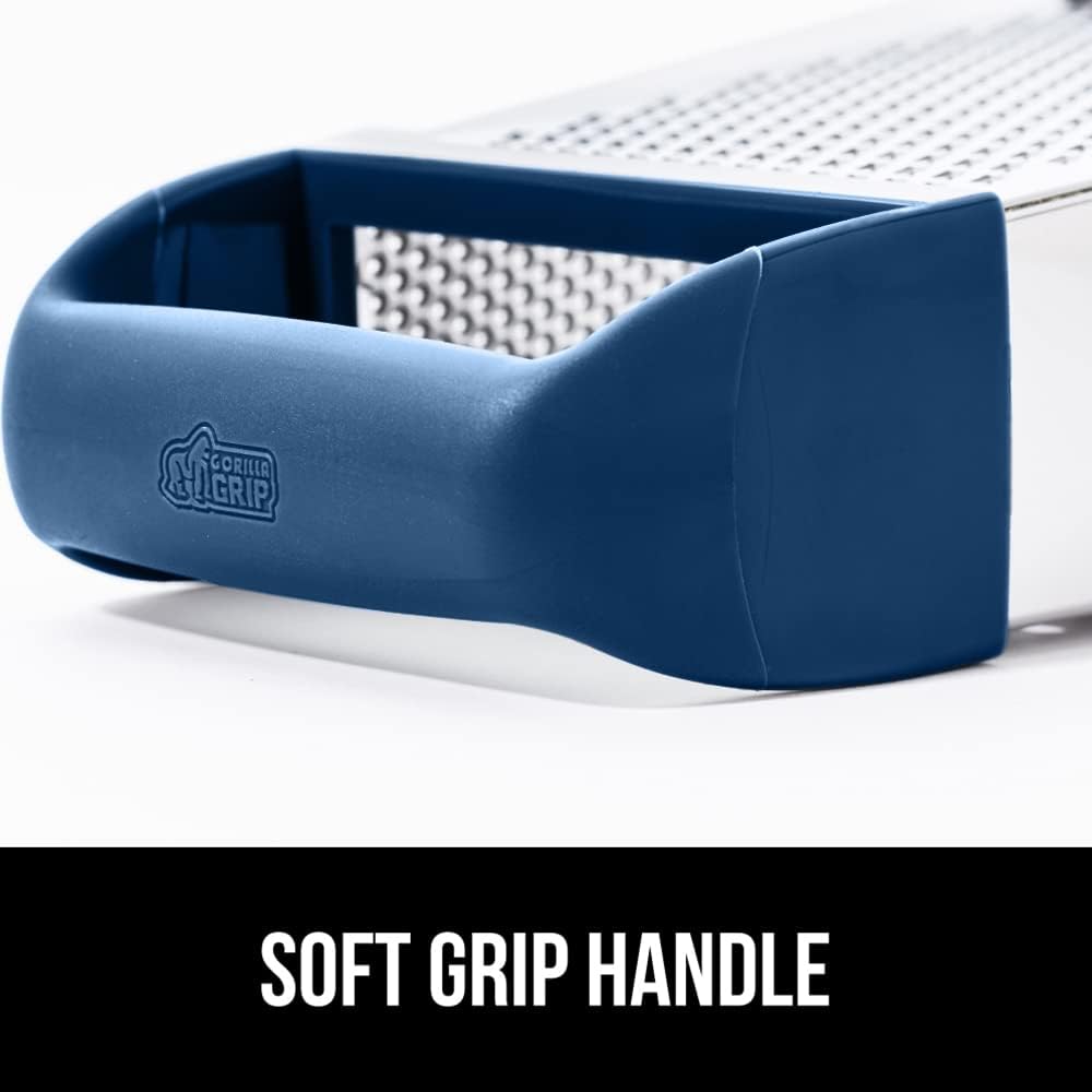 gorilla grip 100 bpa free 4 sided stainless steel cheese grater xl box graters for parmesan vegetables ginger shred slic 4