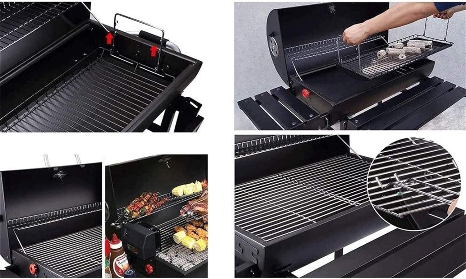 KDKDA Charcoal Grill Premium Charcoal Grill Cast Iron Grill Large Picnics Patio Grill Barbecue Household Charcoal Grill Villa Garden Grill Large Outdoor Grill Thick Steel Plate Braised