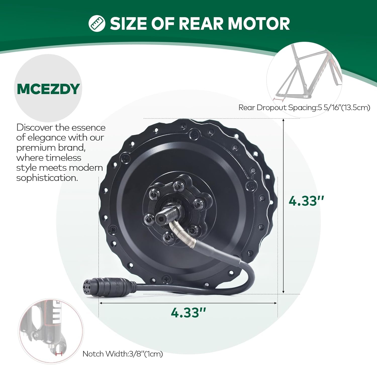 Mcezdy Waterproof E-Bike Conversion Kit Only for 20 Thick Tires Snow Bike with Temperature Control Suitable for Rear Wheels (Battery  Tire Not Included) (500W, Temperature Control)