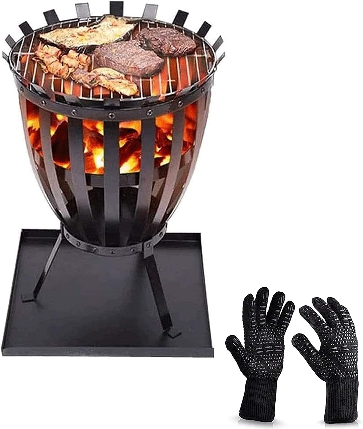 myhzh home outdoor outdoor indoor barbecue charcoal charcoal premium charcoal cast iron large picnics outdoor barbecue s 4