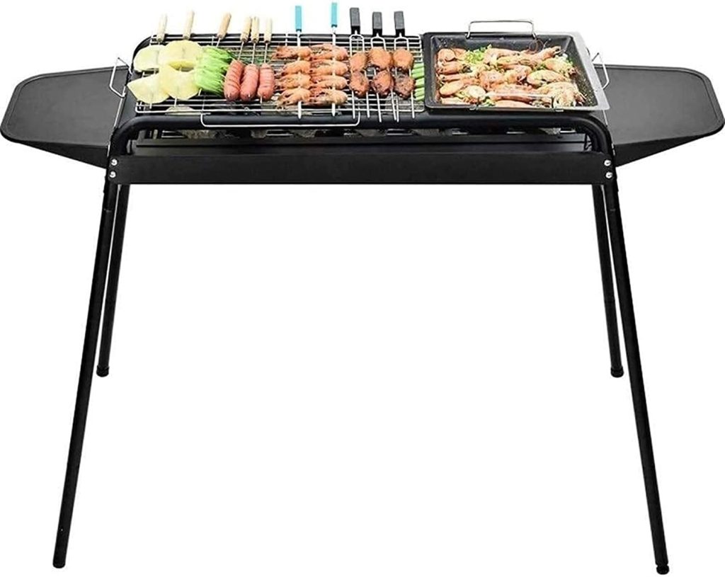 MYHZH Home Outdoor Outdoor Indoor Barbecue Charcoal Outdoor Barbecue Stainless Steel Folding Free-Installation Barbeque BBQ Charcoal Portable Grill