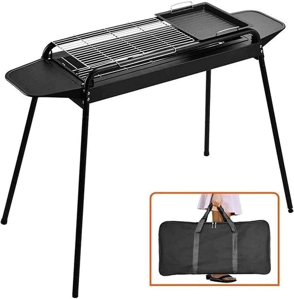 MYHZH Home Outdoor Outdoor Indoor Barbecue Charcoal Outdoor Barbecue Stainless Steel Folding Free-Installation Barbeque BBQ Charcoal Portable Grill