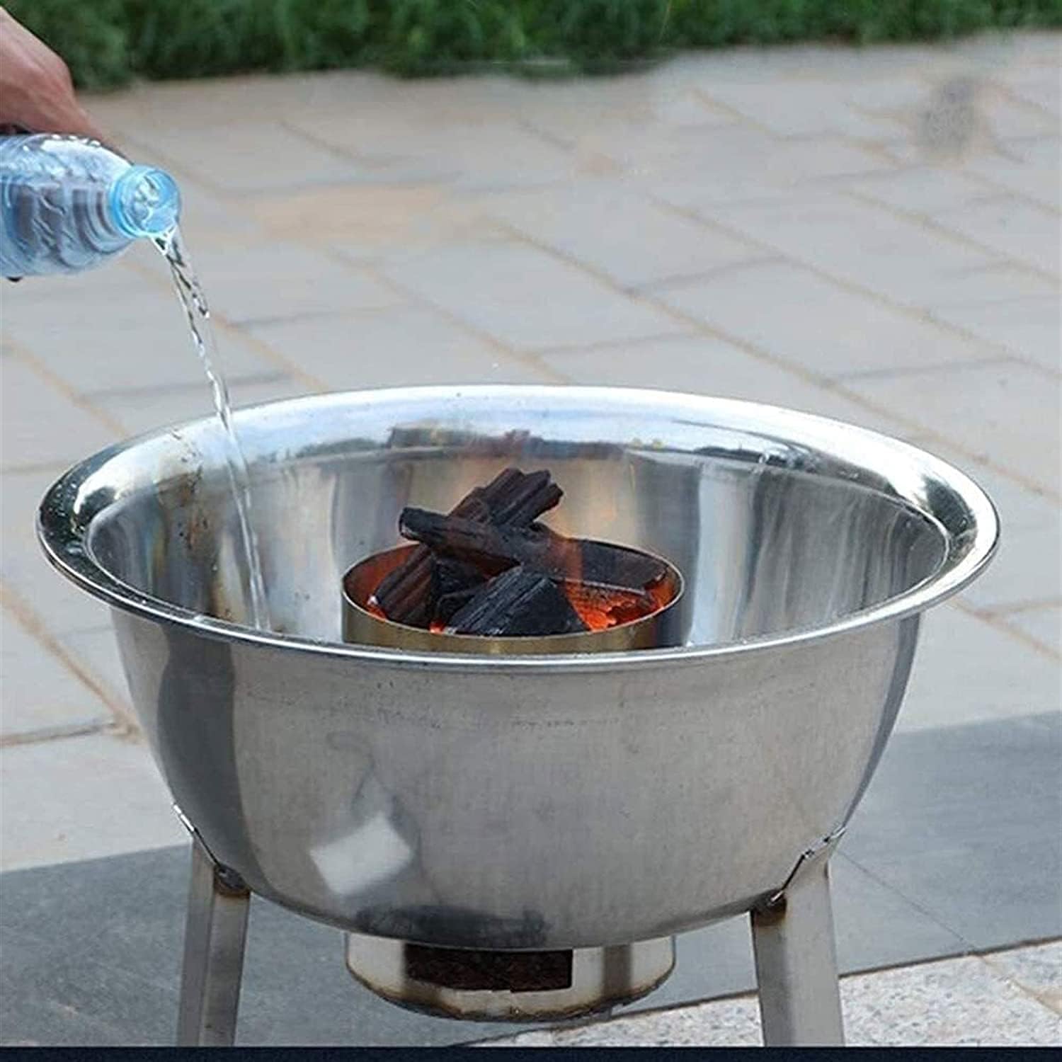 myhzh home outdoor outdoor indoor barbecue charcoal simple charcoal perfefoldable premium bbq stainless steel thickening 18