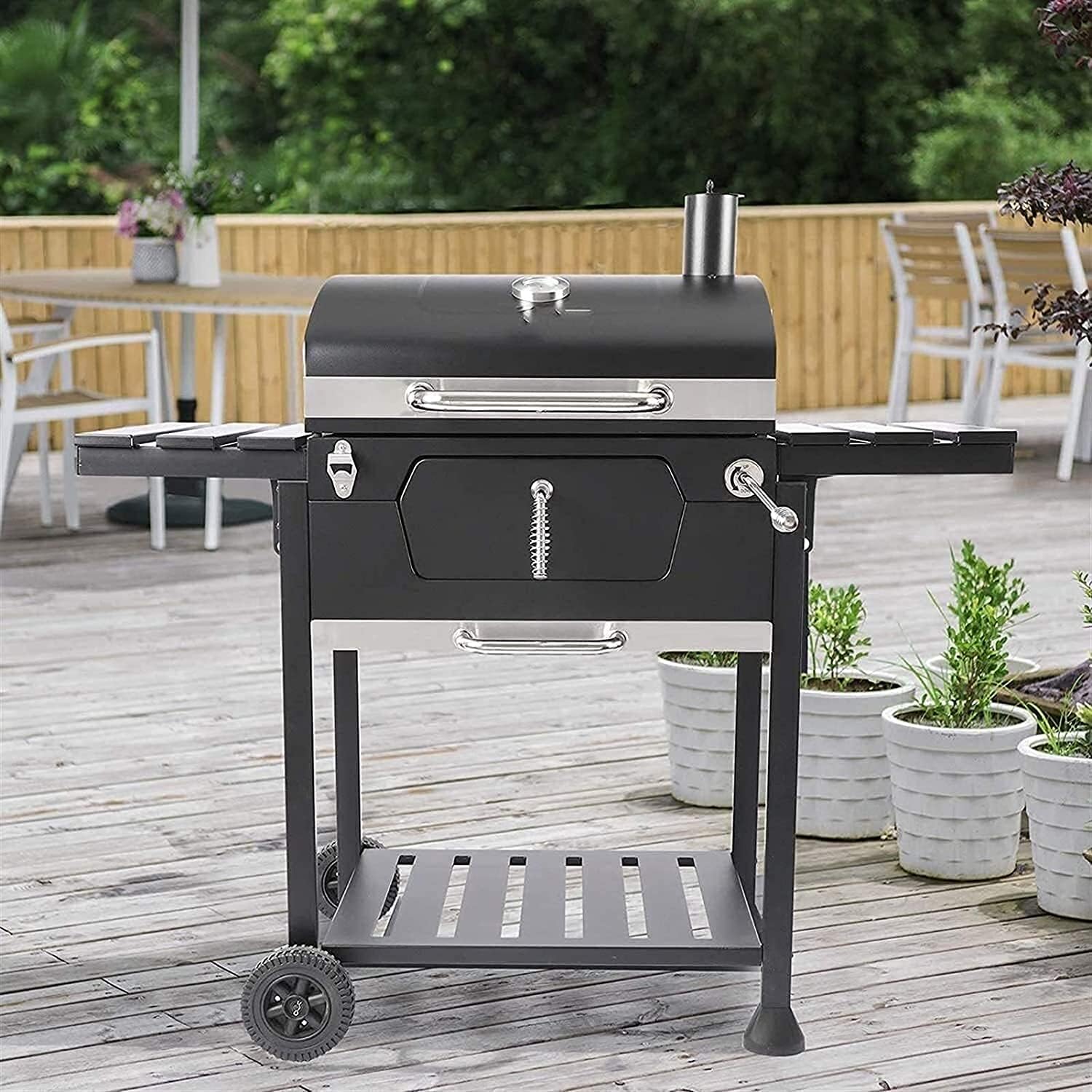 myhzh home outdoor outdoor indoor barbecue charcoal simple charcoal perfefoldable premium bbq stainless steel thickening 3