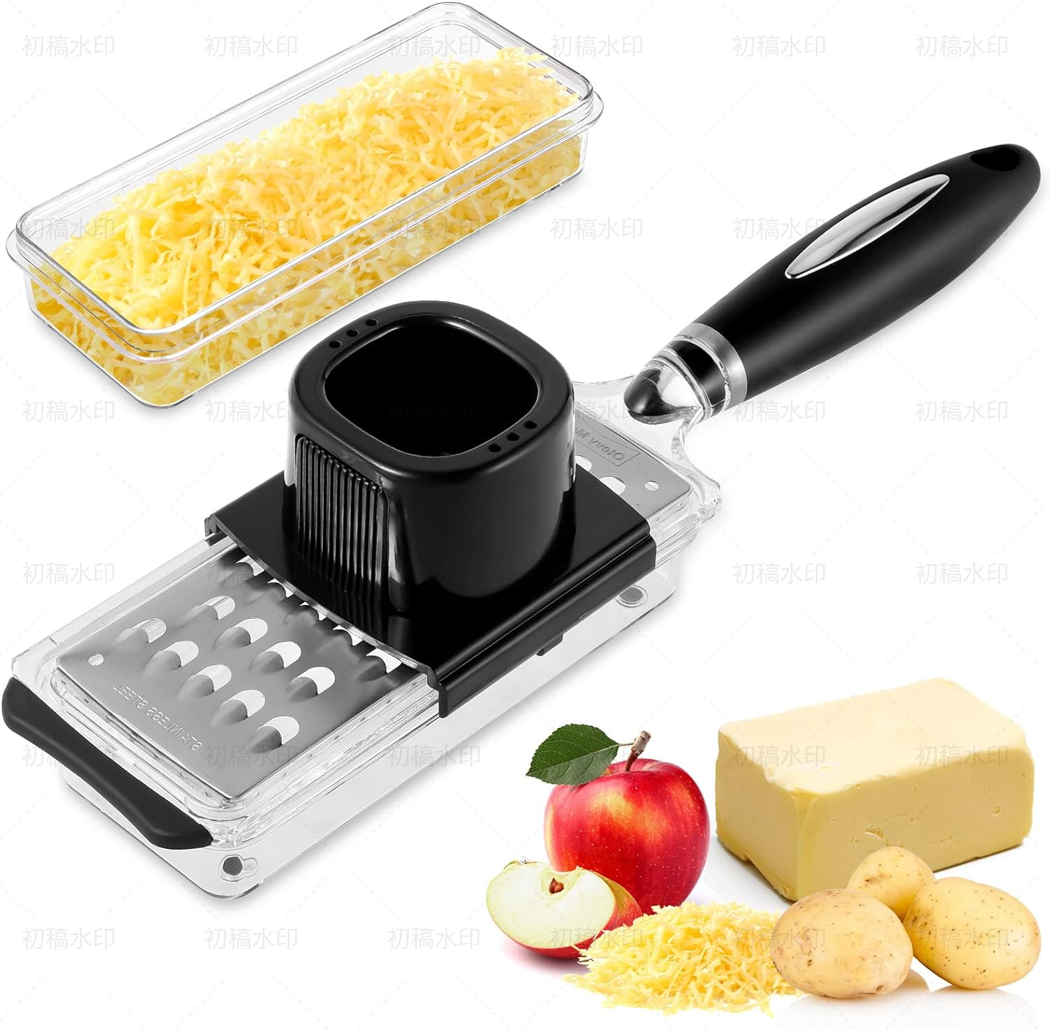 otevy mos ginger grater tool with handle lemon zester with catcher premium stainless steel mini grater with container nu 4