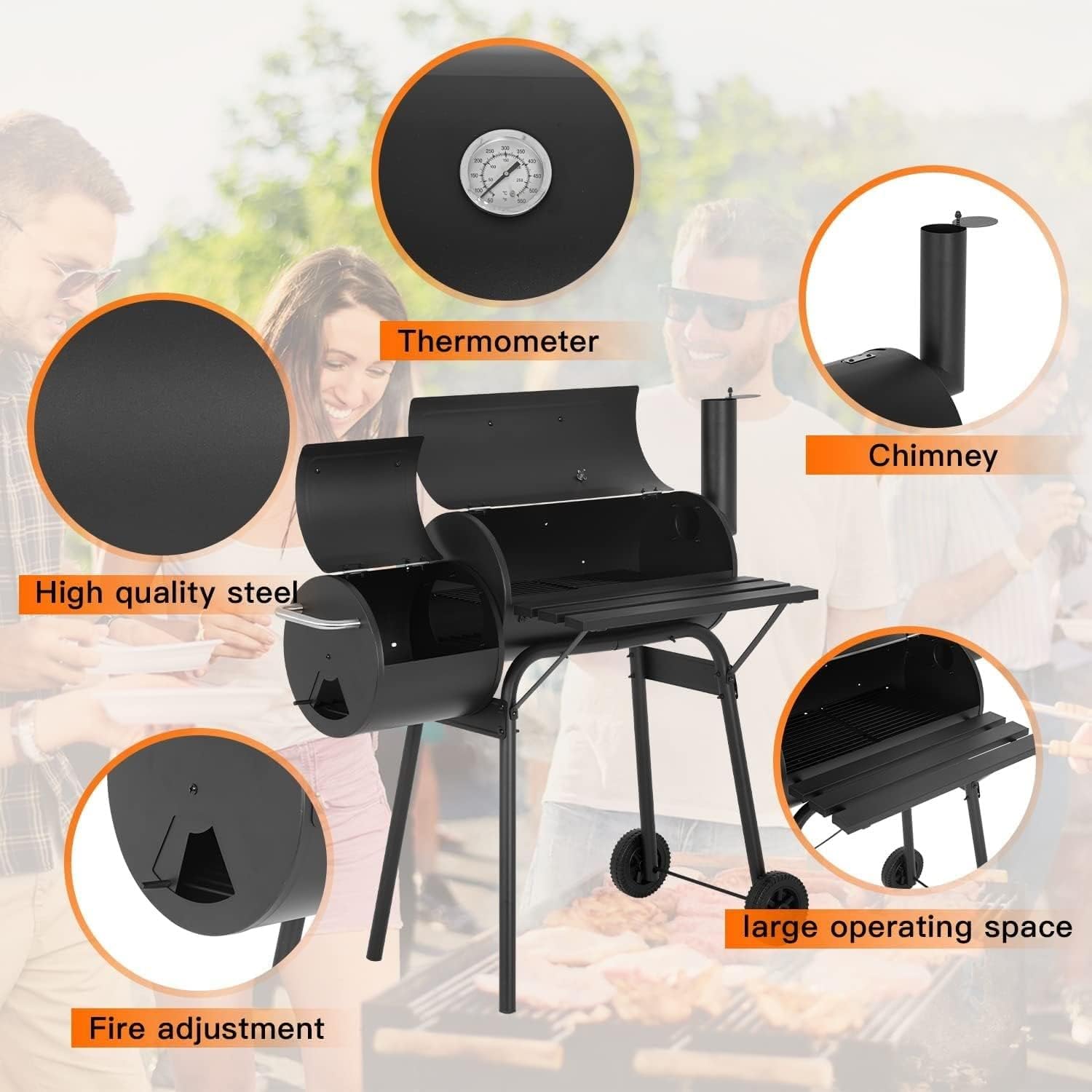 Portable Barbecue Charcoal Grill Metal