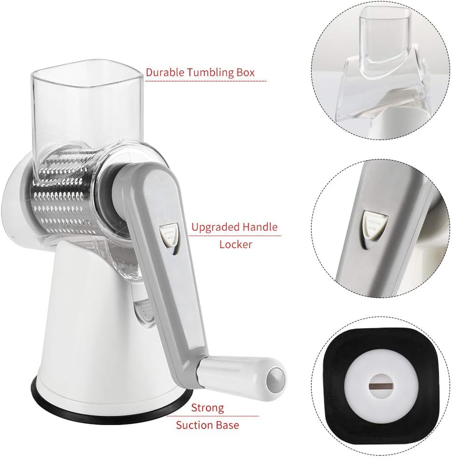 rotary cheese grater cheese shredder round mandoline slicer vegetable slicer walnuts grinder with strong hold suction cu 2