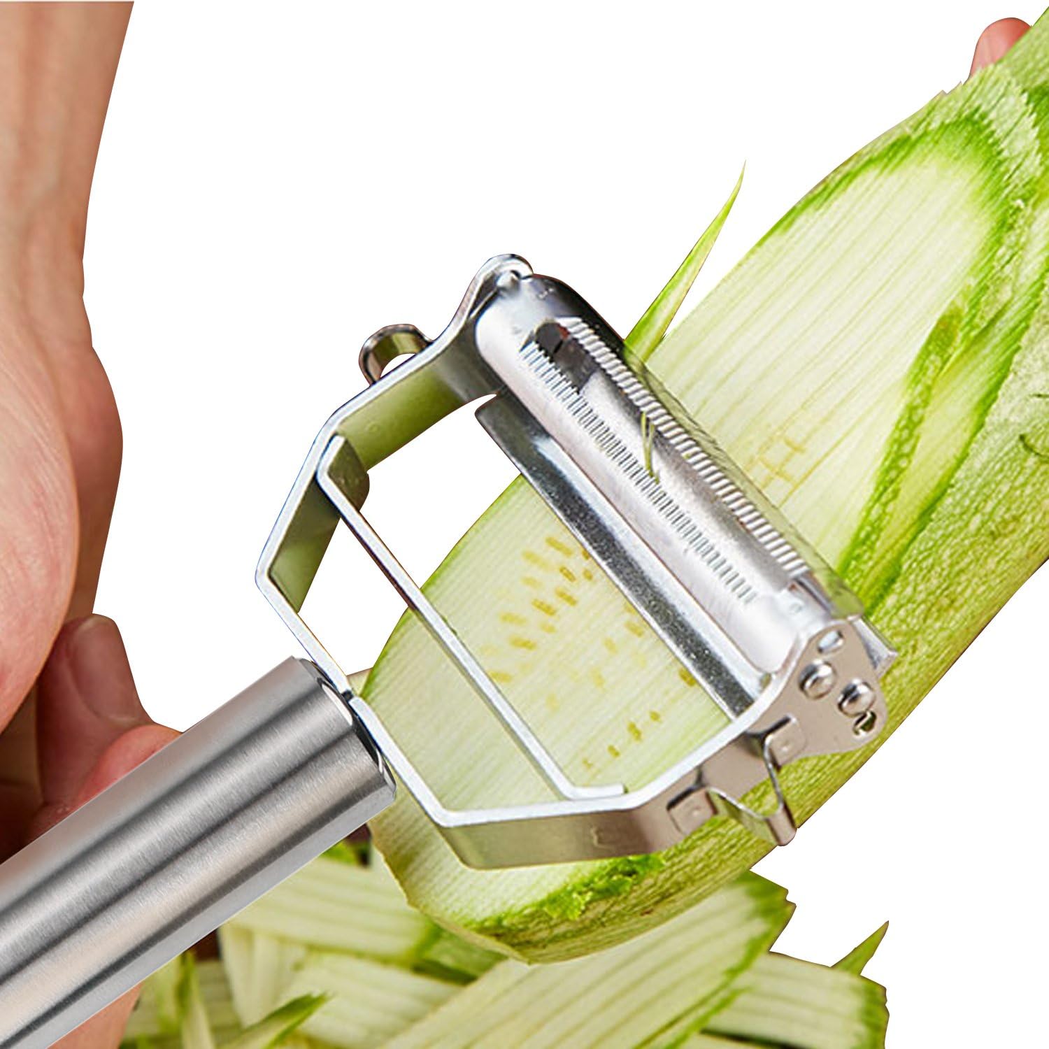 sunkuka julienne peeler stainless steel cutter slicer with cleaning brush pro for carrot potato melon gadget vegetable f 2