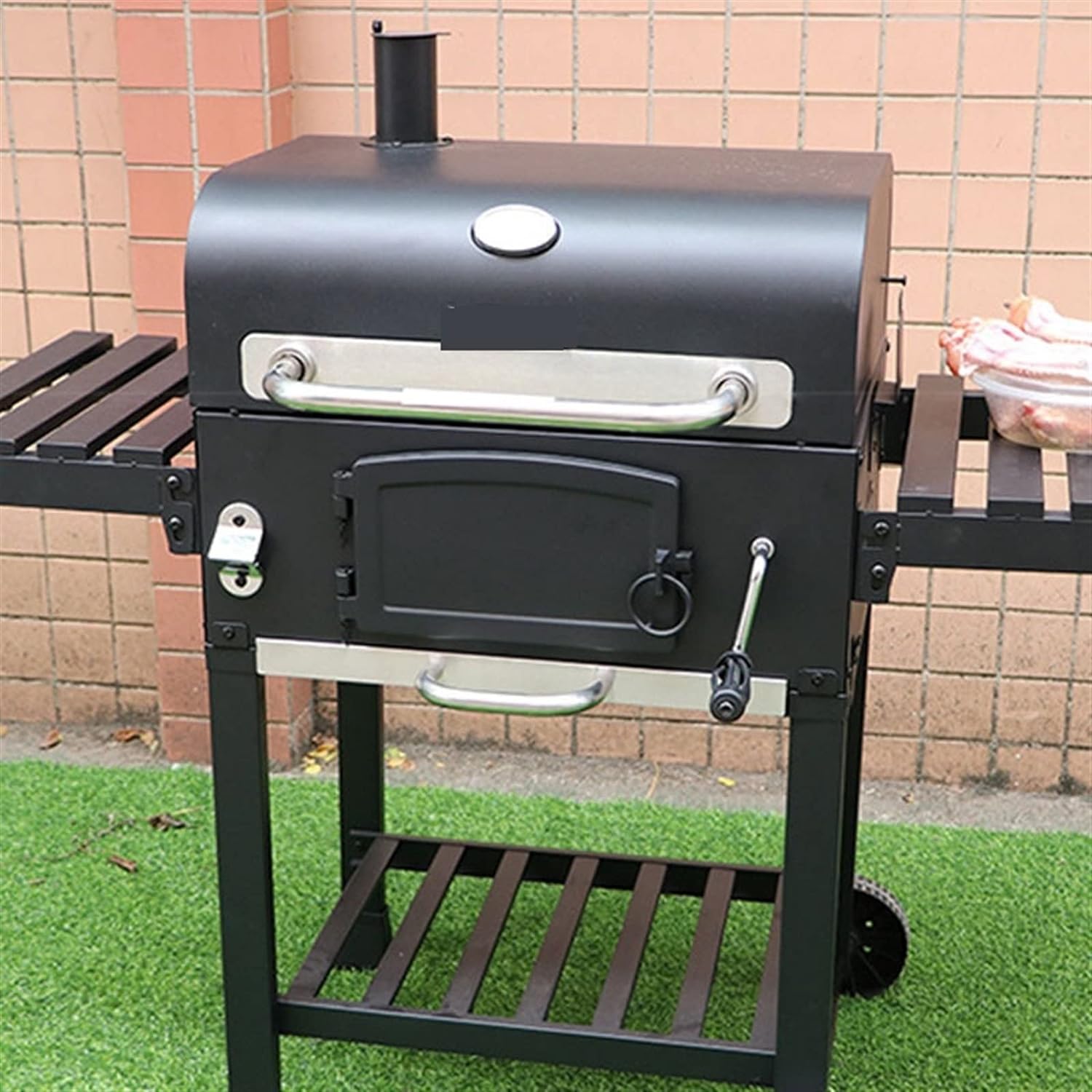 TAPHET Charcoal Grills Outdoor BBQ Stainless Steel Charcoal Grill Barbecue Tool Portable Free Installation Handle Folding BBQ Cooking Grid Park