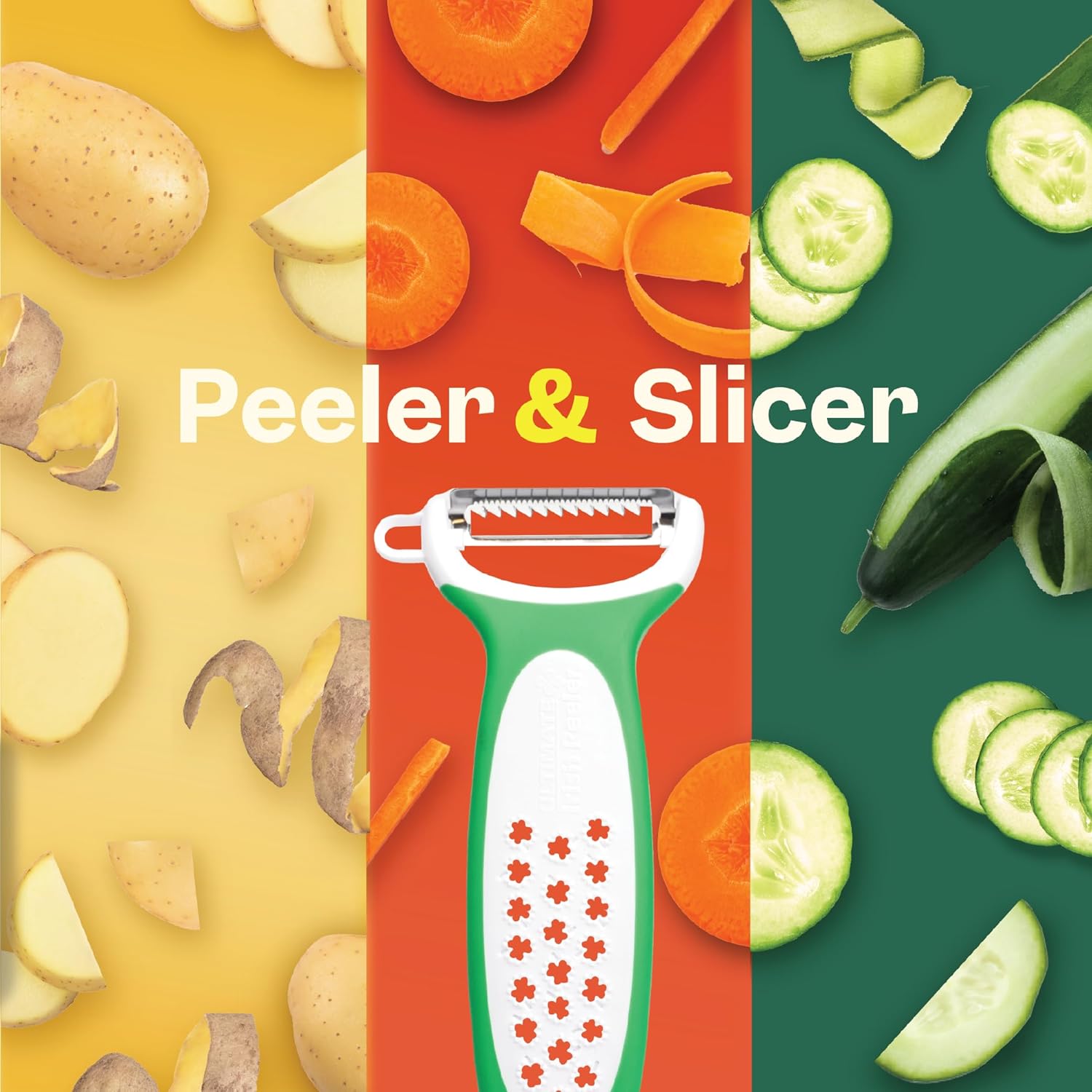 Ultimate Irish Peeler  Slicer – Ronnie Neville’s Original as Seen on TV 3 in 1 Kitchen Tool, Vegetable Peeler  Slicer, Stainless Steel Kitchen Tools, Cheese Slicer, Potato Peeler, Julienne Peeler