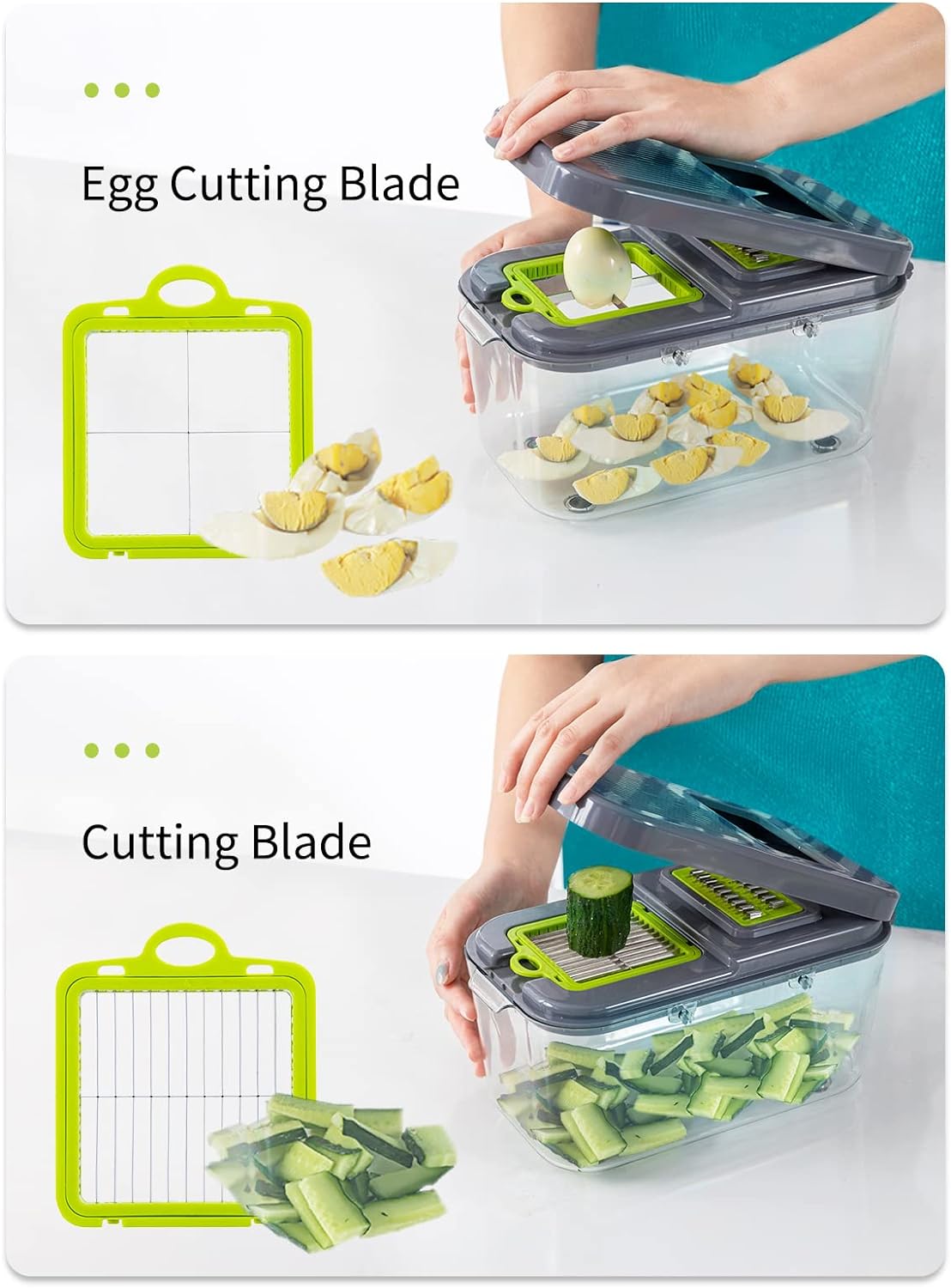 Vegetable Cutter 22-in-1, Mandoline Slicer with 13 Blades, with Container for Egg| Cheese Grater | Veggie Dicer | Onion Mincer Chopper