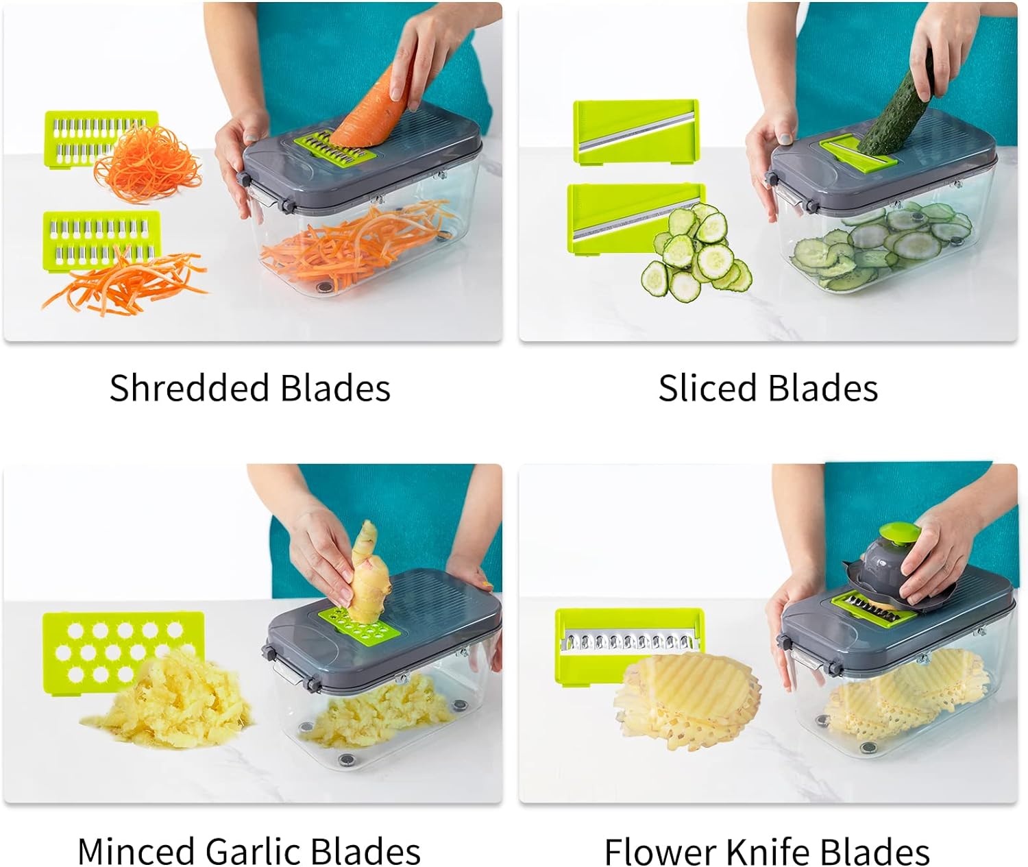 vegetable cutter 22 in 1 mandoline slicer with 13 blades with container for egg cheese grater veggie dicer onion mincer 1 3