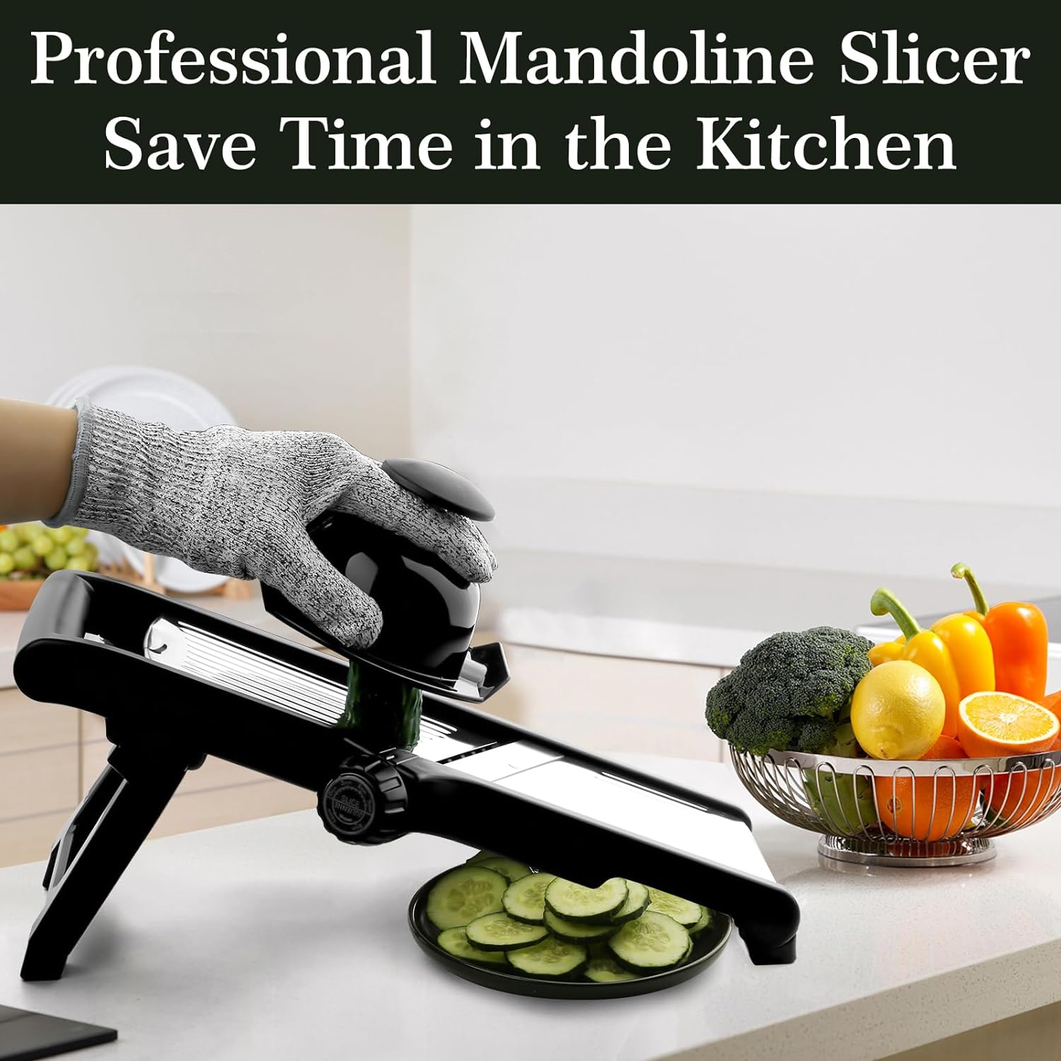 vekaya mandoline slicermandoline food slicer for kitchenmandolinpotato slicervegetable chopperadjustable stainless steel 4