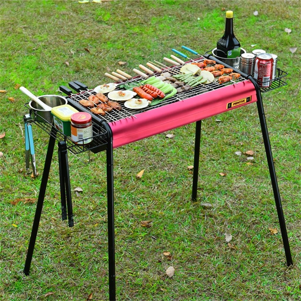 wskdhd complete set of outdoor camping carbon barbecue grill home charcoal barbecue grill barbecue rack 3