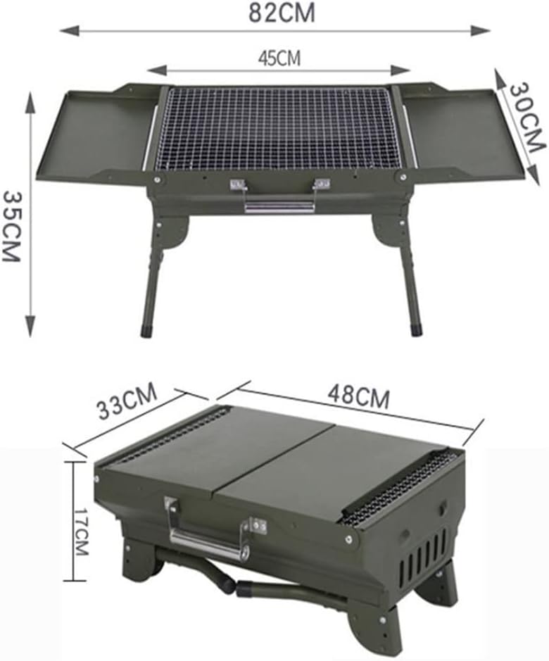 WSKDHD Grill Fold Charcoal Grill Tabletop Mini Collapsible Grill Stand Outdoor Camping Barbecue Furnace Cooking Tool