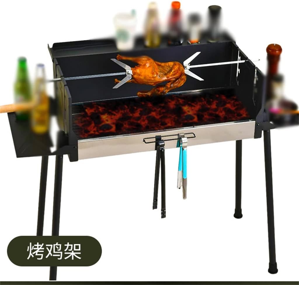 WSKDHD Outdoor Portable Barbecue Grill Home Charcoal Outdoor Folding Large Stainless Steel Grill Camping Folding